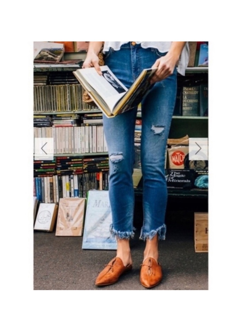 Free People Frayed Ankle Skinny Jeans - Blue! Size 25. Brand new!